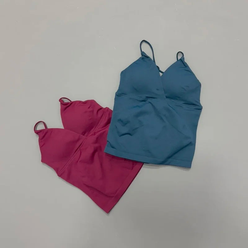 Sports Tank Top Women Slim Body Shaping Yoga Halter Gym Running