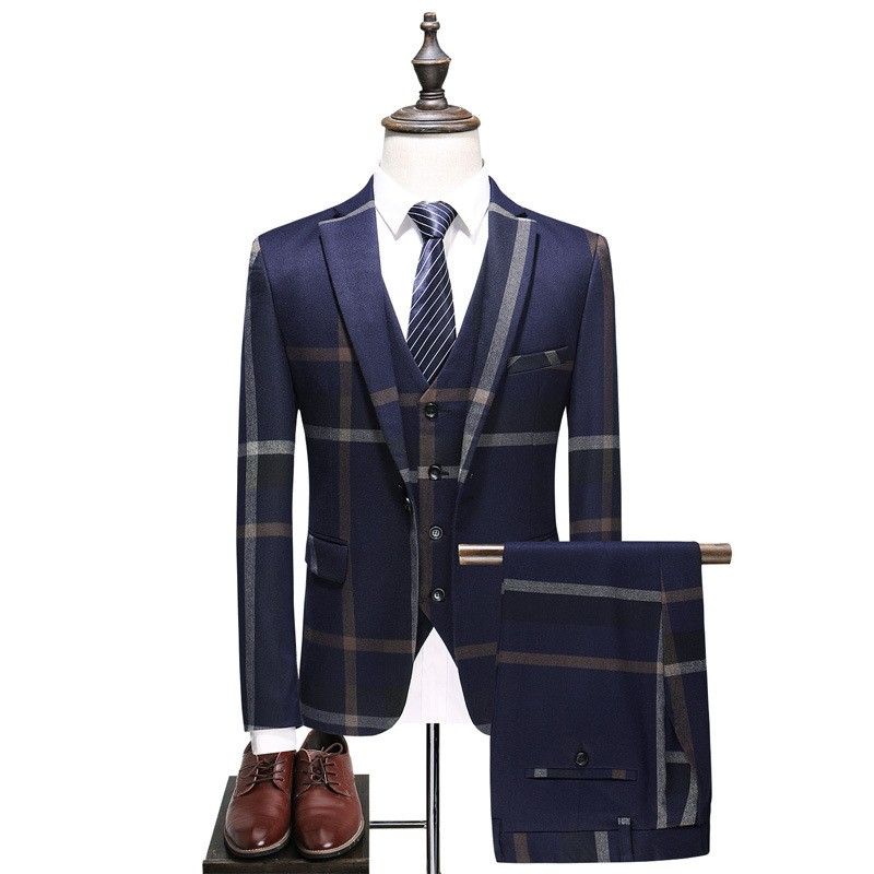 Men's Fashion Slim Single-breasted Suit Vest Pants Set