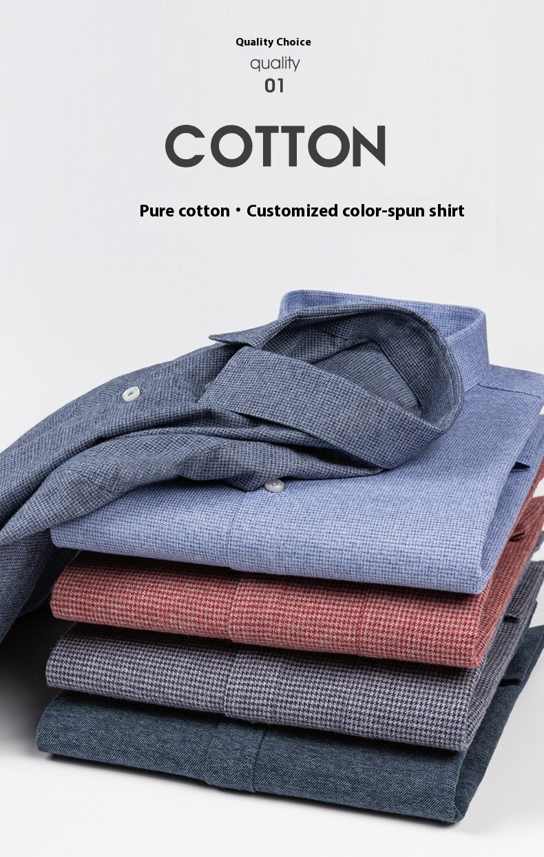 Men's Long Sleeve Solid Color Pocket Light Business DressShirt