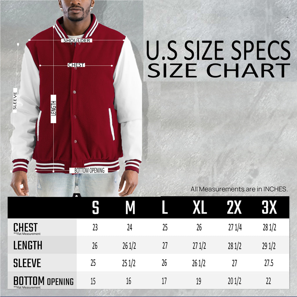 Melton Varsity Letterman Jacket Faux Red White Team Jacket BJ222
