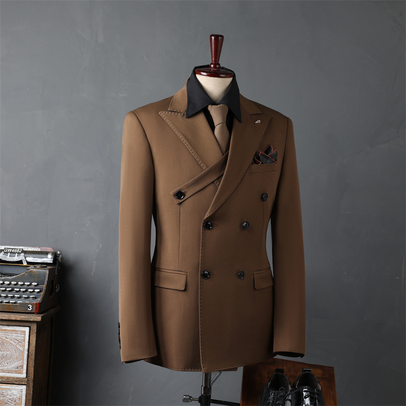 PrestigeForm™ – Men’s Double-Breasted Business Suit Set