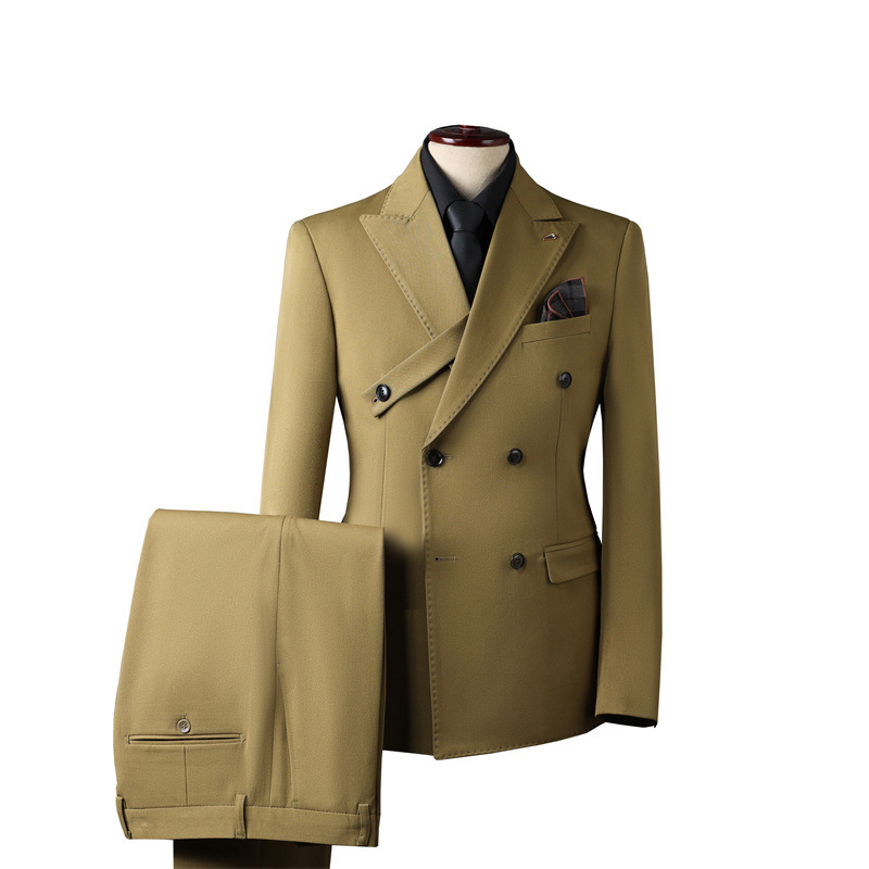 PrestigeForm™ – Men’s Double-Breasted Business Suit Set