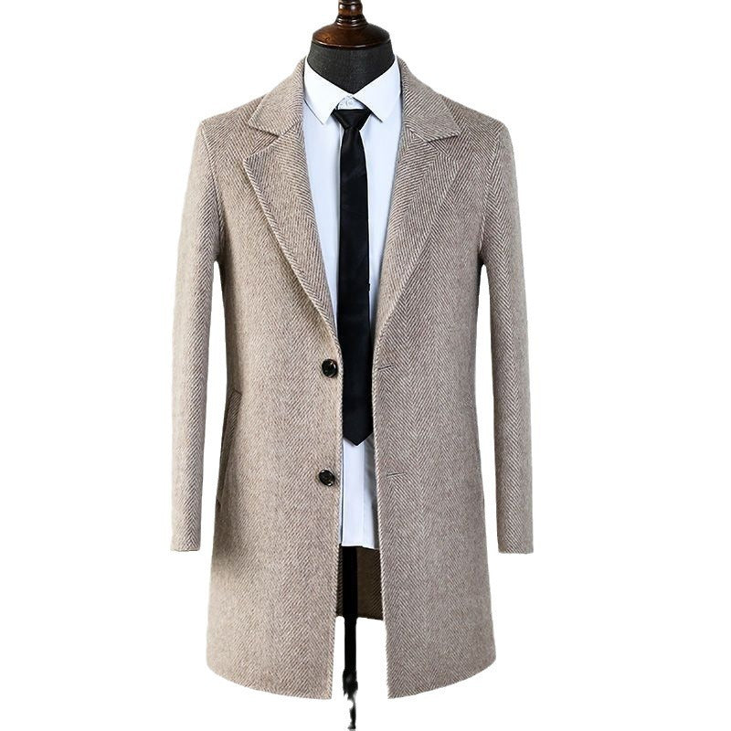 MetroElite™ Men's Wool Coat – Premium Herringbone Winter Edition